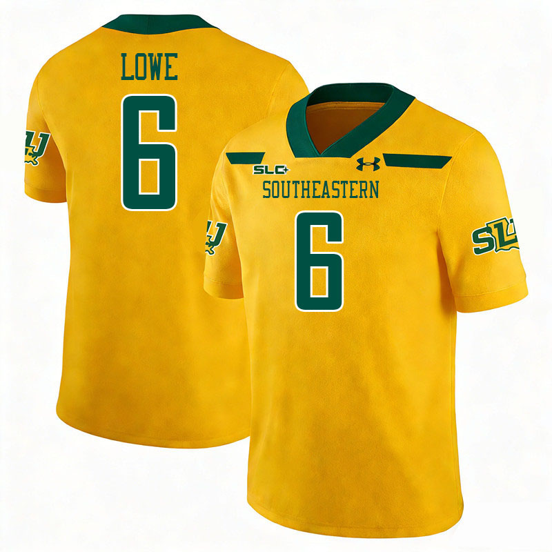 Southeastern Louisiana Lions #6 Kyle Lowe College Football Jerseys,Uniforms Stitched-Gold